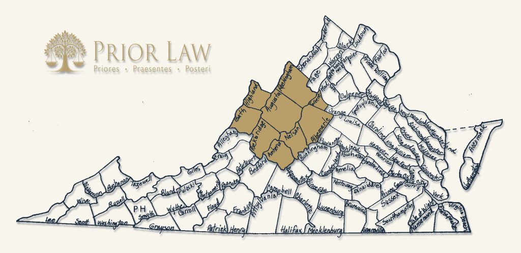 Prior Law Virginia Service Area map