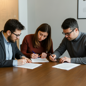 3 people executing a last will and testament