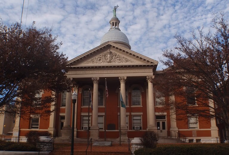 The historic Augusta County Courthouse in downtown Staunton, Virginia