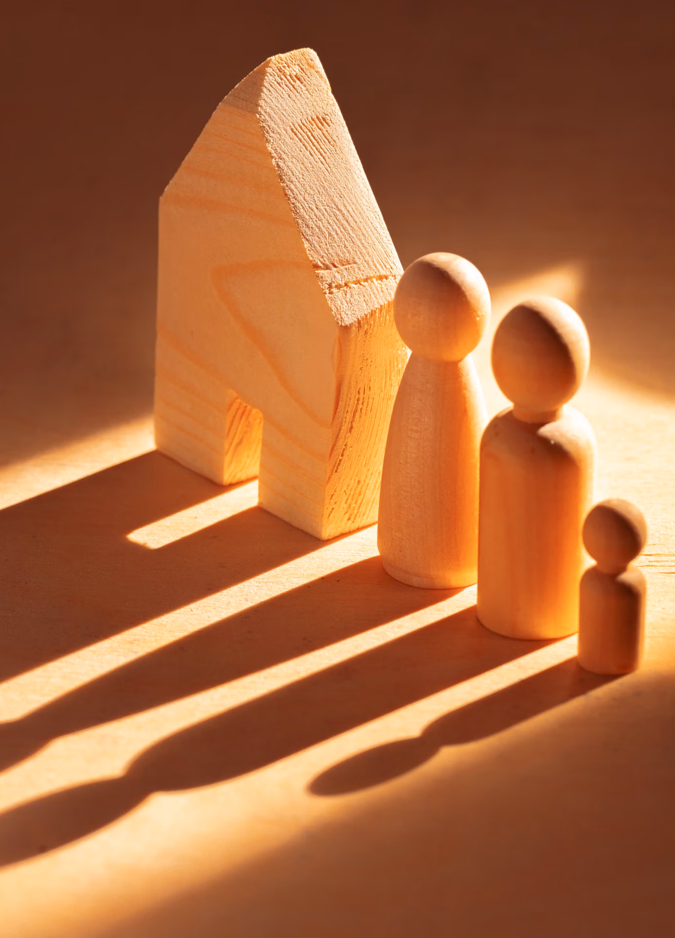 wooden family figures