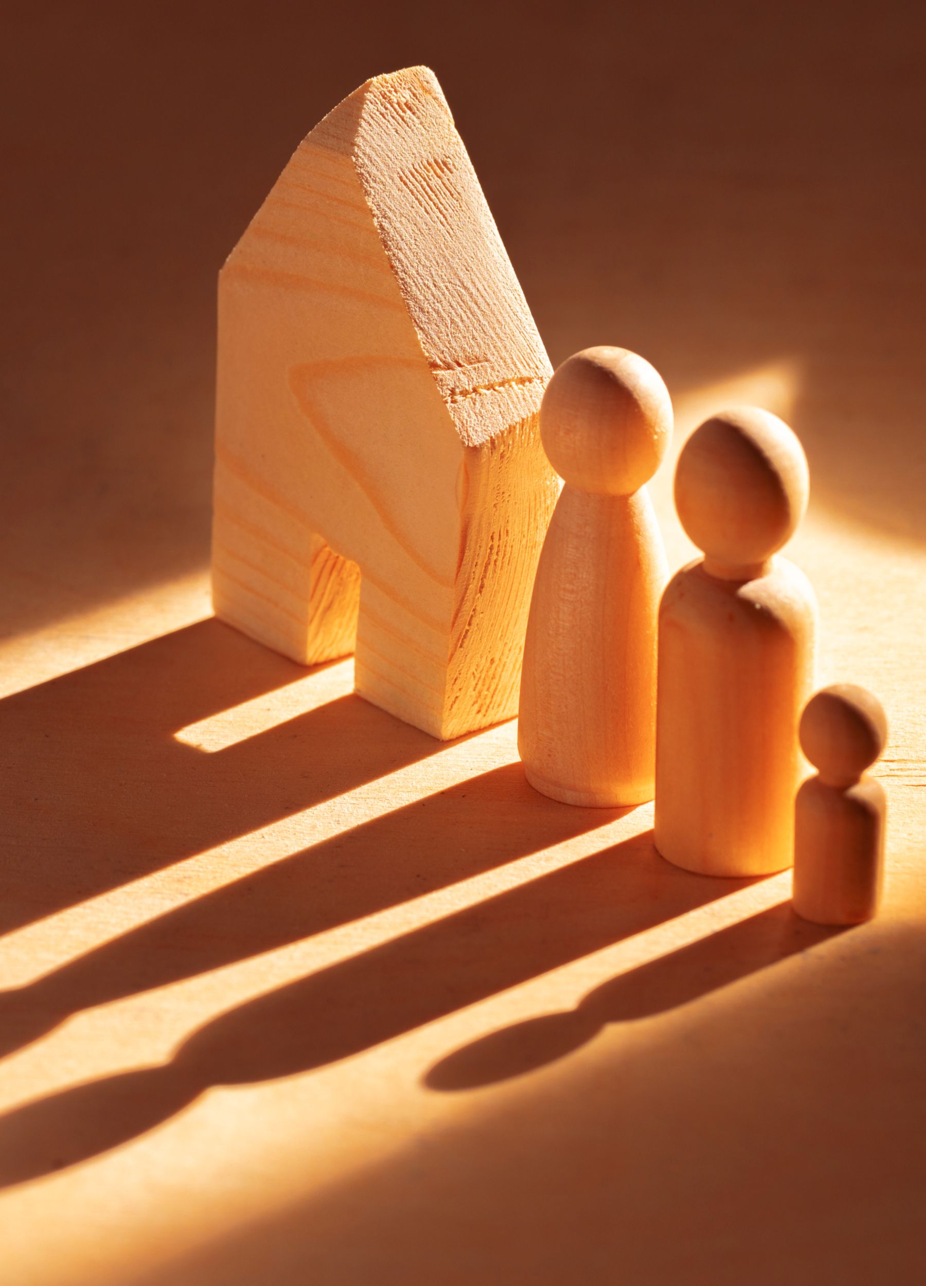 wooden family figures