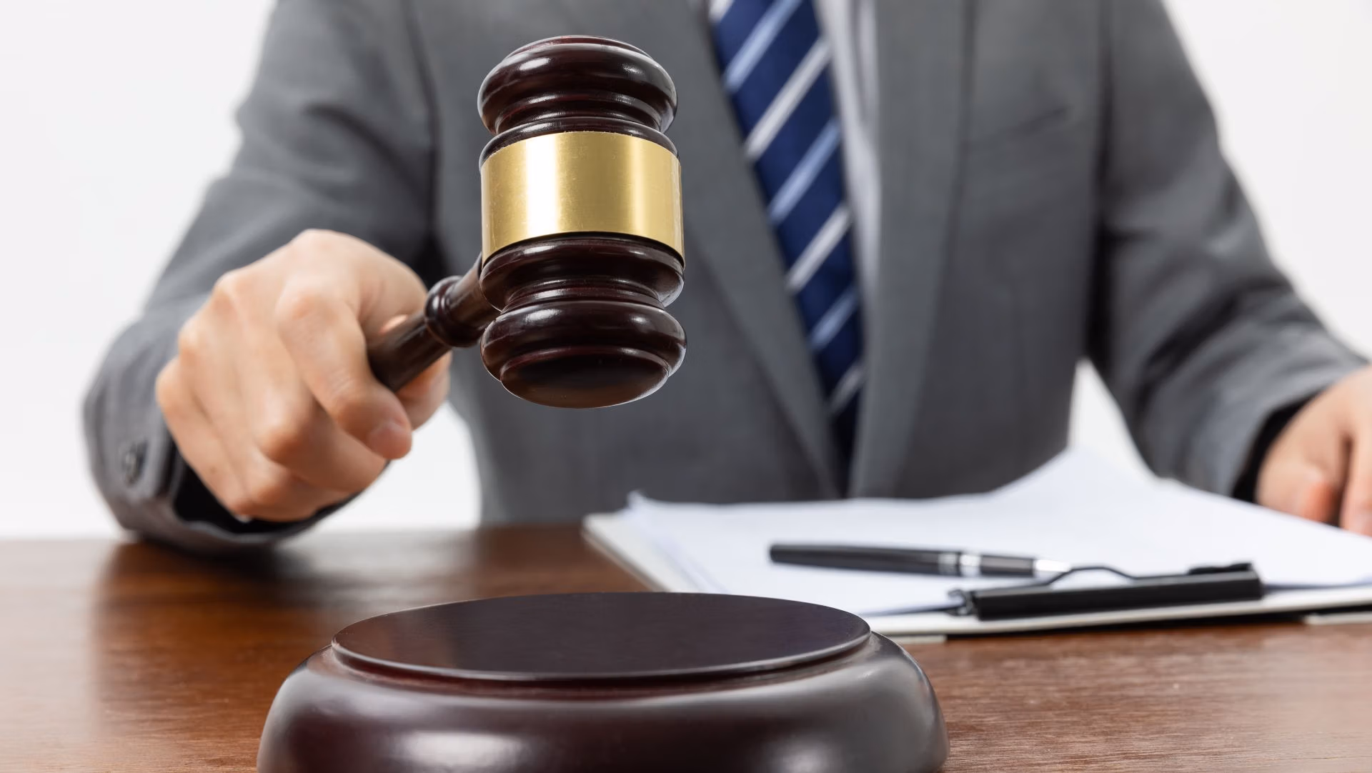 Judge with gavel symbolizing legal authority and court decisions
