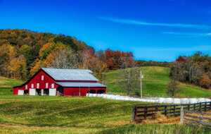 image of a farm in the hills