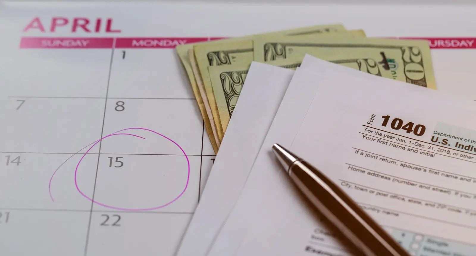 Calendar and tax forms illustrating the Virginia Medicaid five-year look-back period